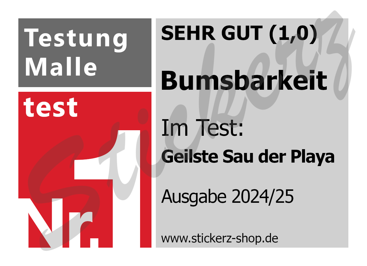 Sticker Testsieger "Bumsbarkeit"