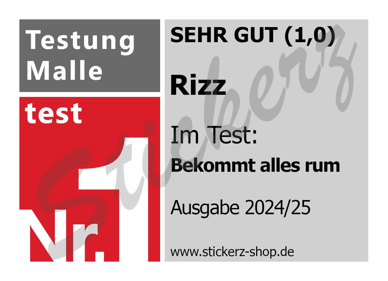 Sticker Testsieger "Rizz"