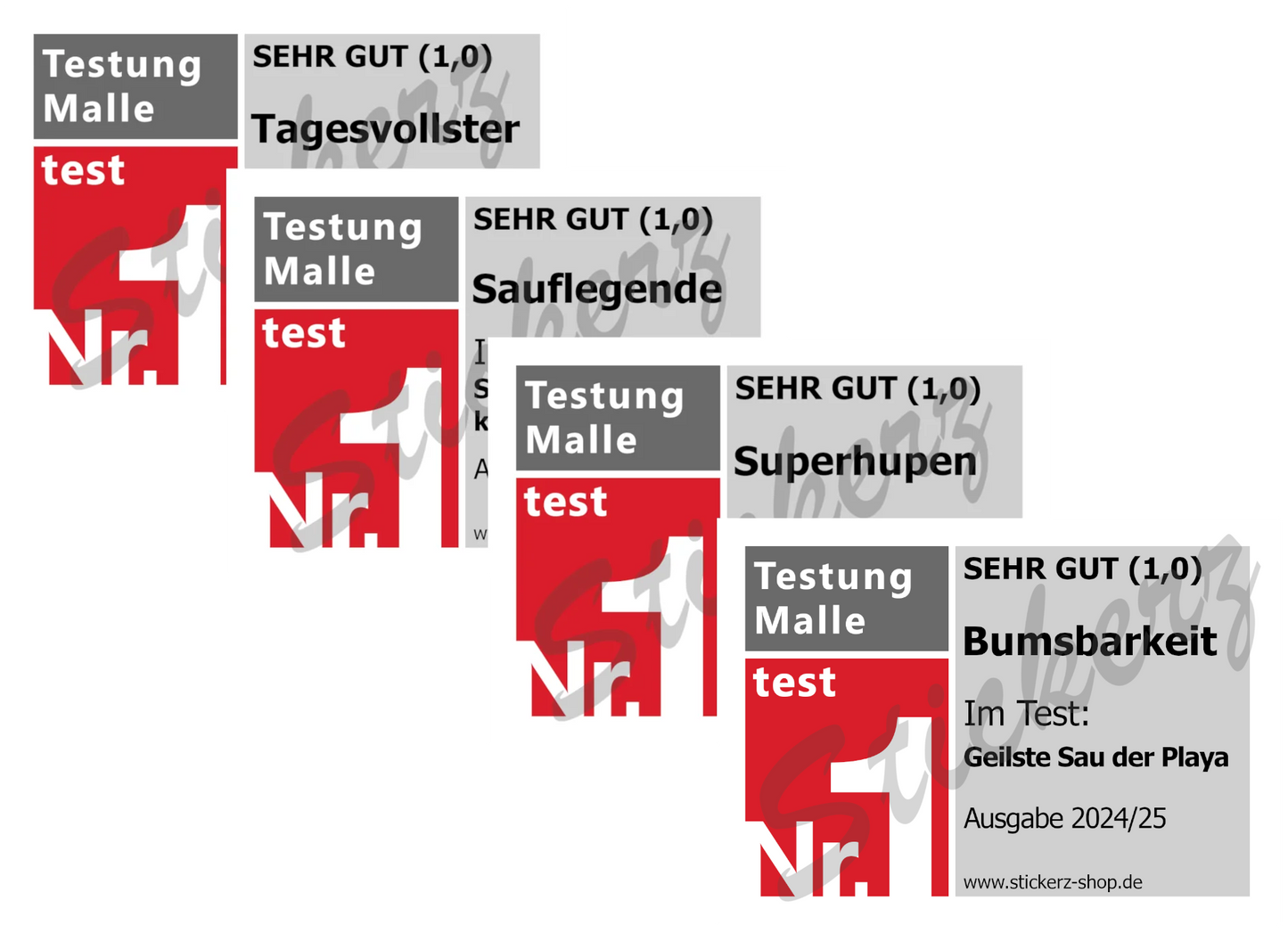 Malle Sticker Set "Testsieger"