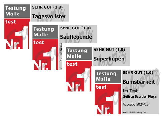 Malle Sticker Set "Testsieger"