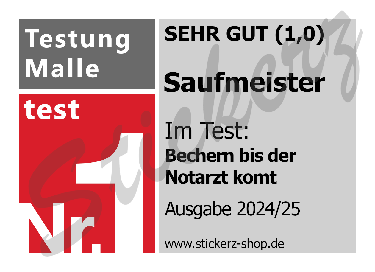 Sticker Testsieger "Saufmeister"