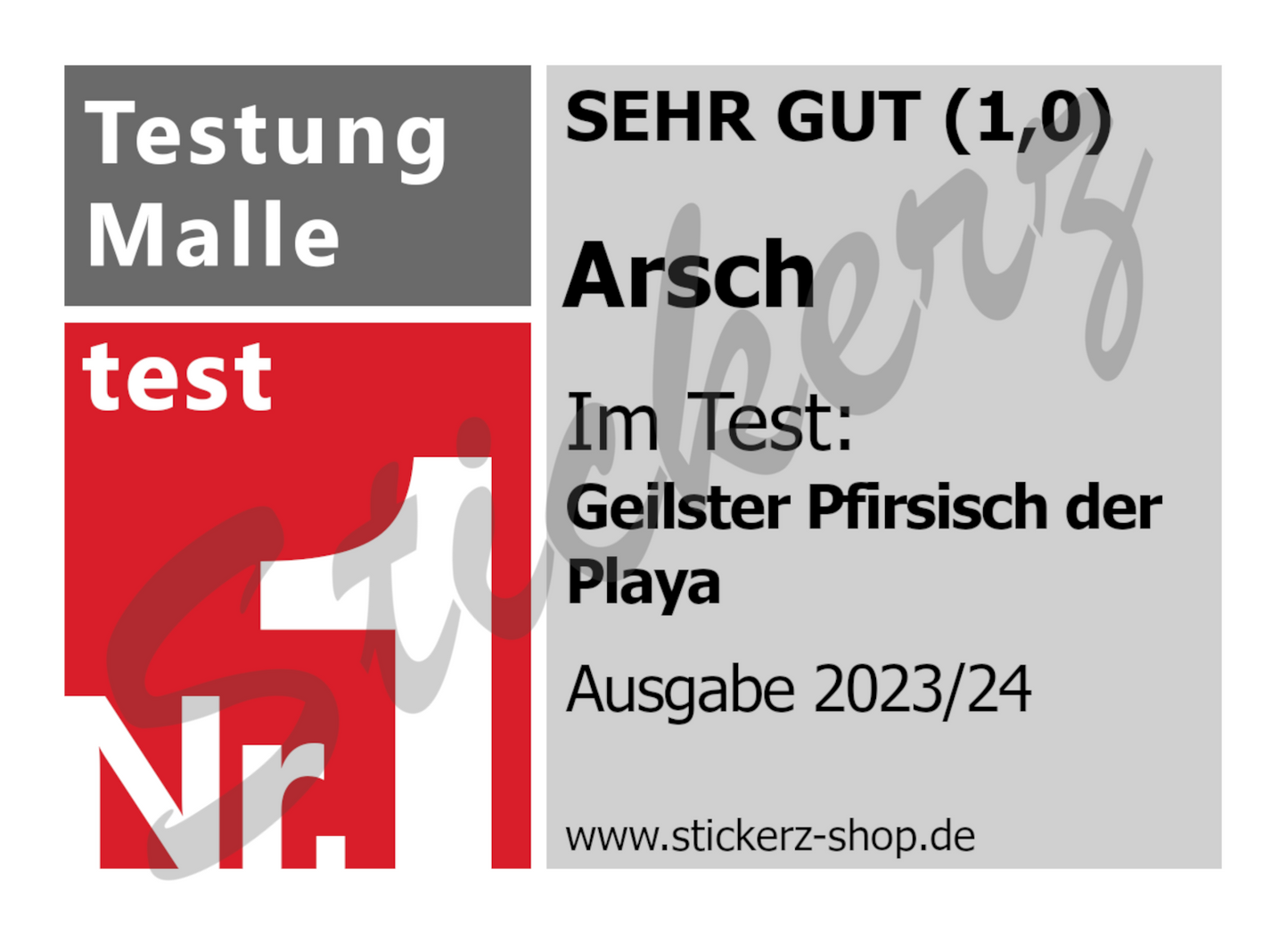 Sticker Testsieger "Arsch"