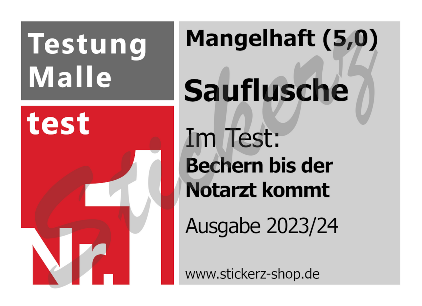 Sticker Testsieger "Sauflusche"