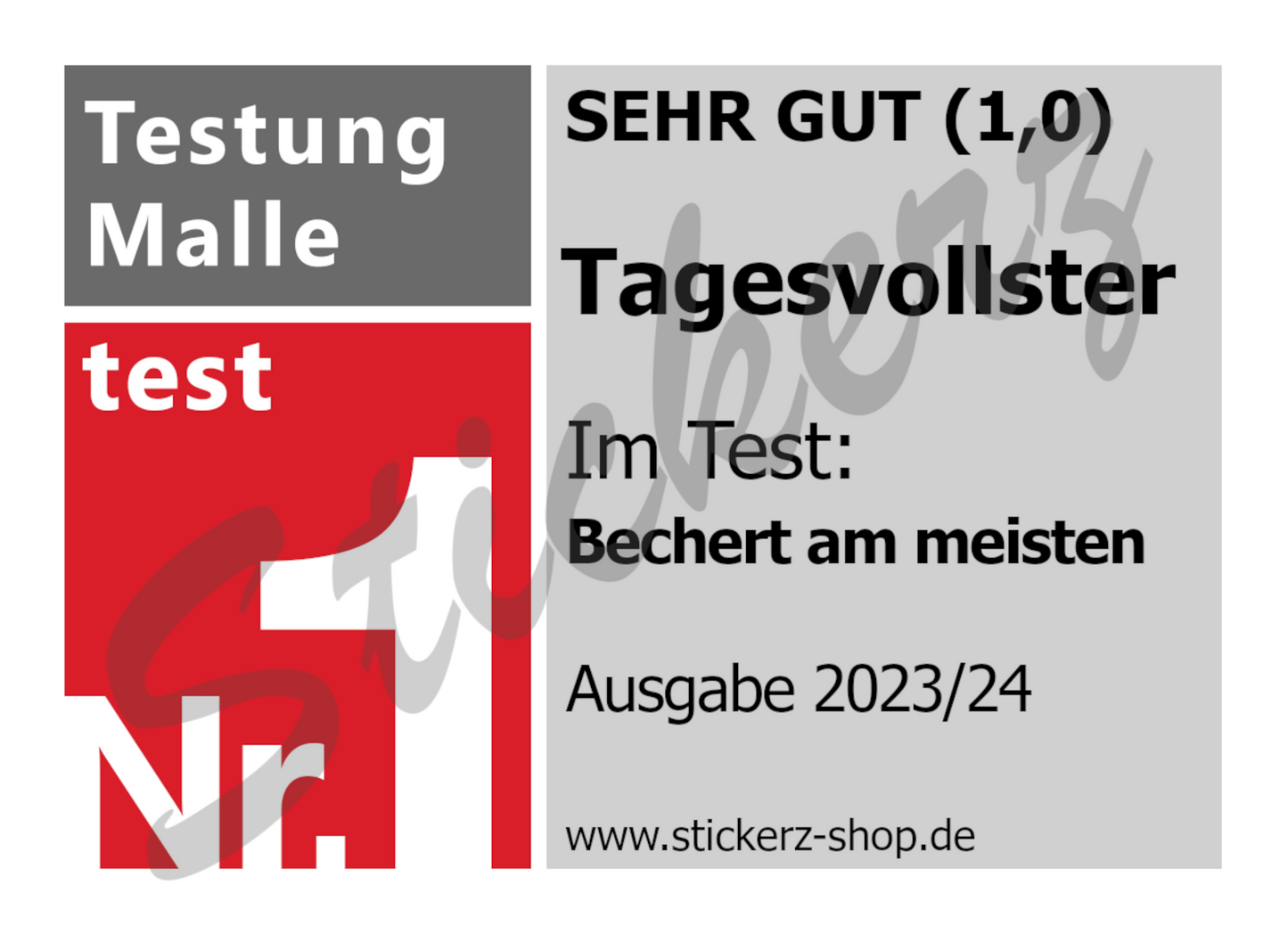 Sticker Testsieger  "Tagesvollster"