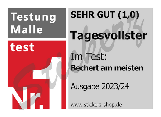 Sticker Testsieger  "Tagesvollster"