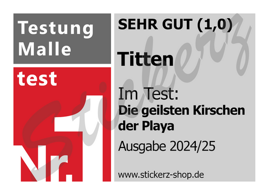 Sticker Testsieger "Titten"